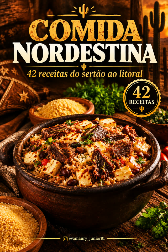 Capa do e-book Comida Nordestina, por Amaury Junior