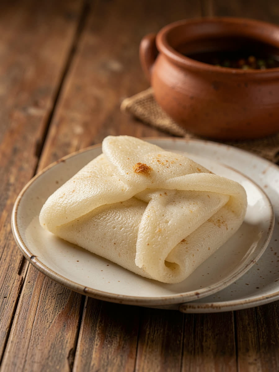 Tapioca recheada dobrada