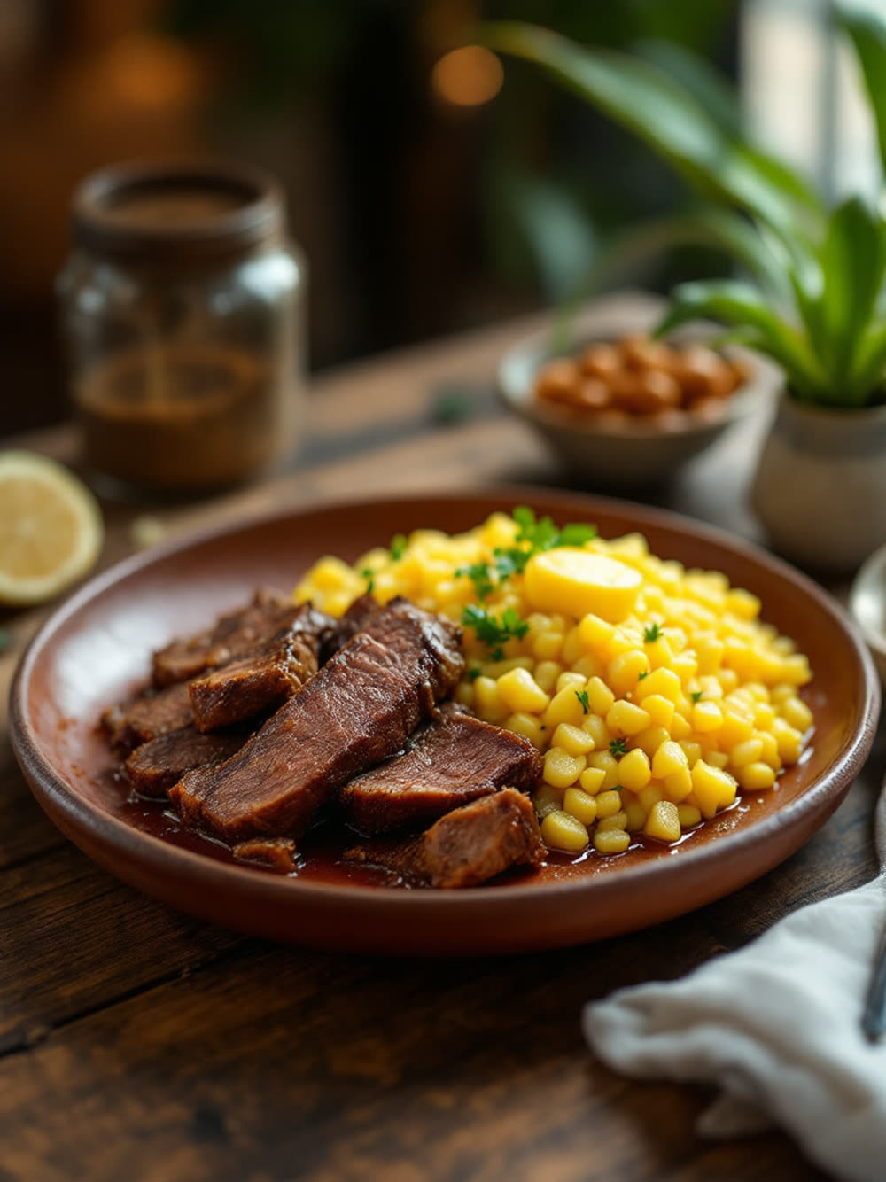 Carne de Sol com Mandioca